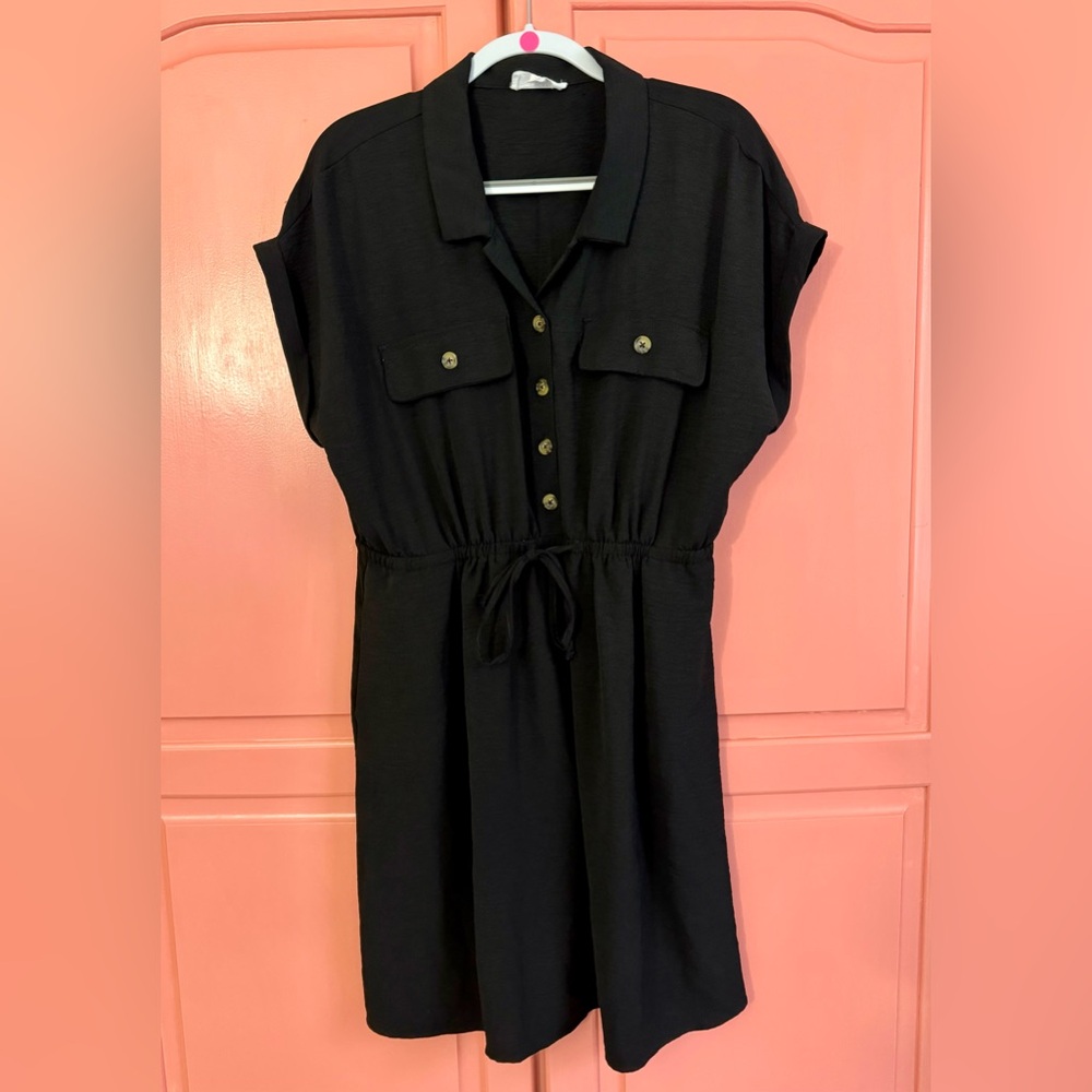 Luck brand tie waist shirt dress XL